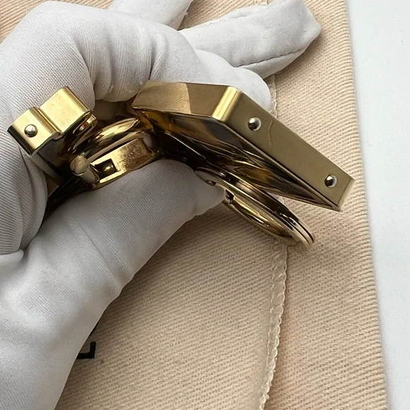 LOUIS VUITTON Porte Cles Confidence Bag Charm Key Ring Gold Metallic M65088 - Picture 13 of 17